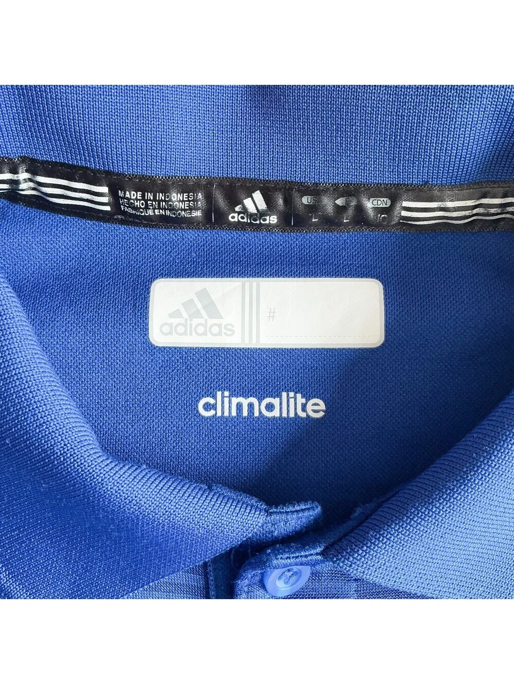 Adidas Climalite Blue Golf Polo Shirt Painted Woods Embroidered Logo size Large
